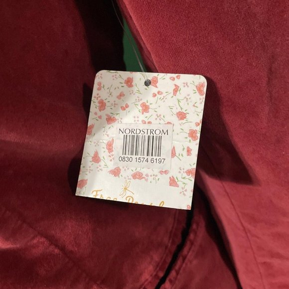 FREE PEOPLE crushed velvet heavyweight MILITARY style jacket in RIO RED sz S-NWT - Picture 12 of 15